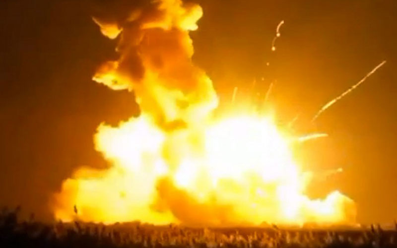 fire and explosion outside at night structural services aftp